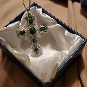 Cross Necklace-Green